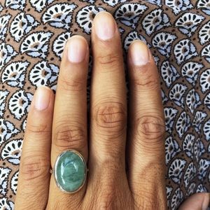 Natural Aquamarine Ring - Sterling Silver